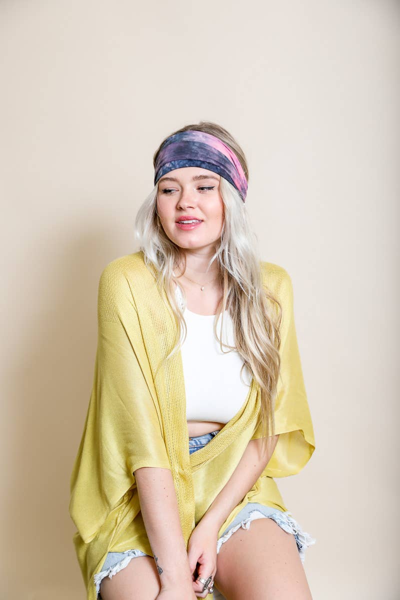 Boho Chic Wide Band Tie-Dye Headwrap ?
