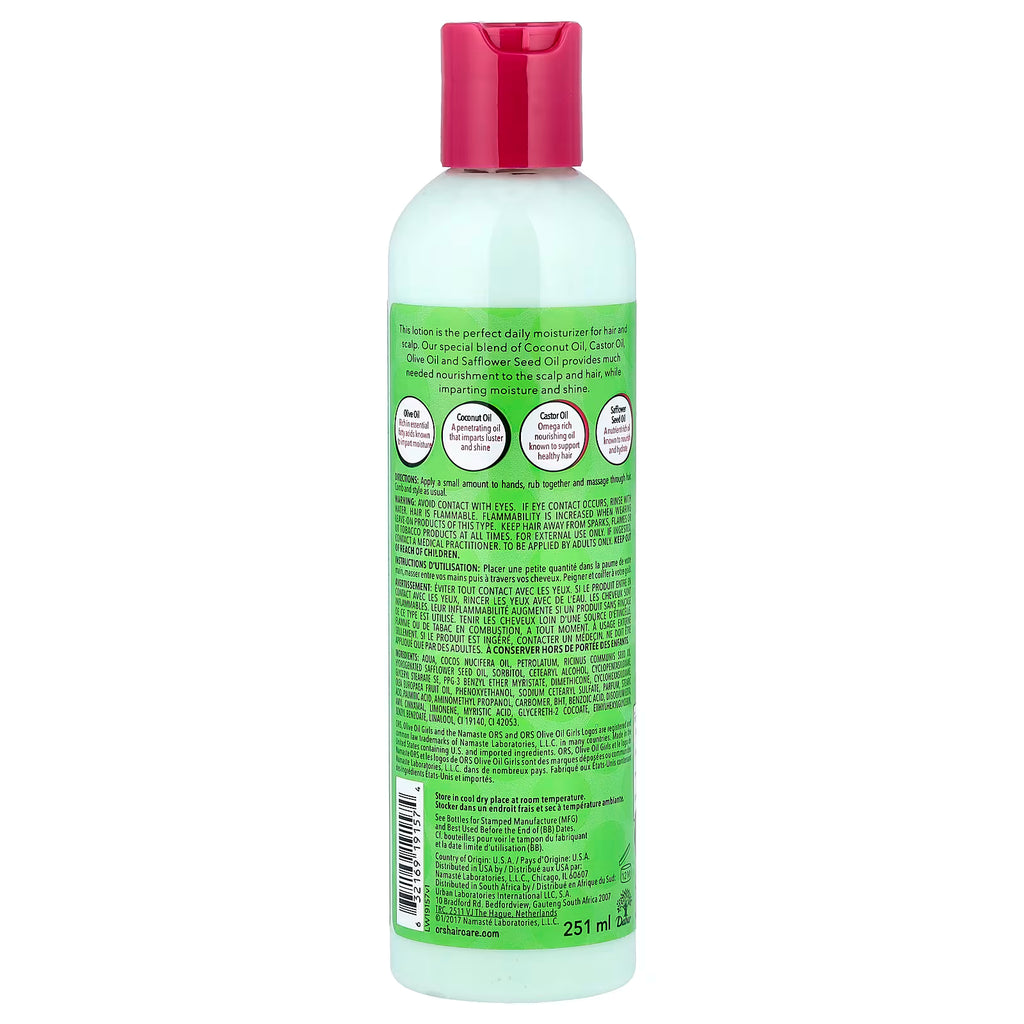 ORS Girls Oil Moisturizing Lotion - Hydrating Hair & Scalp Lotion for Kids