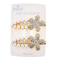 Rhinestone & Pearl Flower Hair Clips