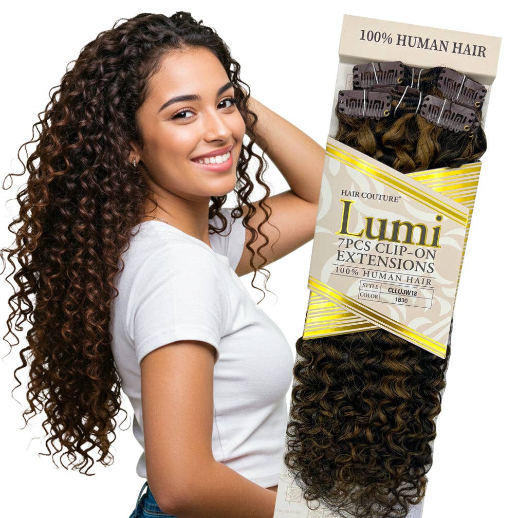 Hair Couture Lumi Jerry Wave 7PCS Human Hair Clip-In