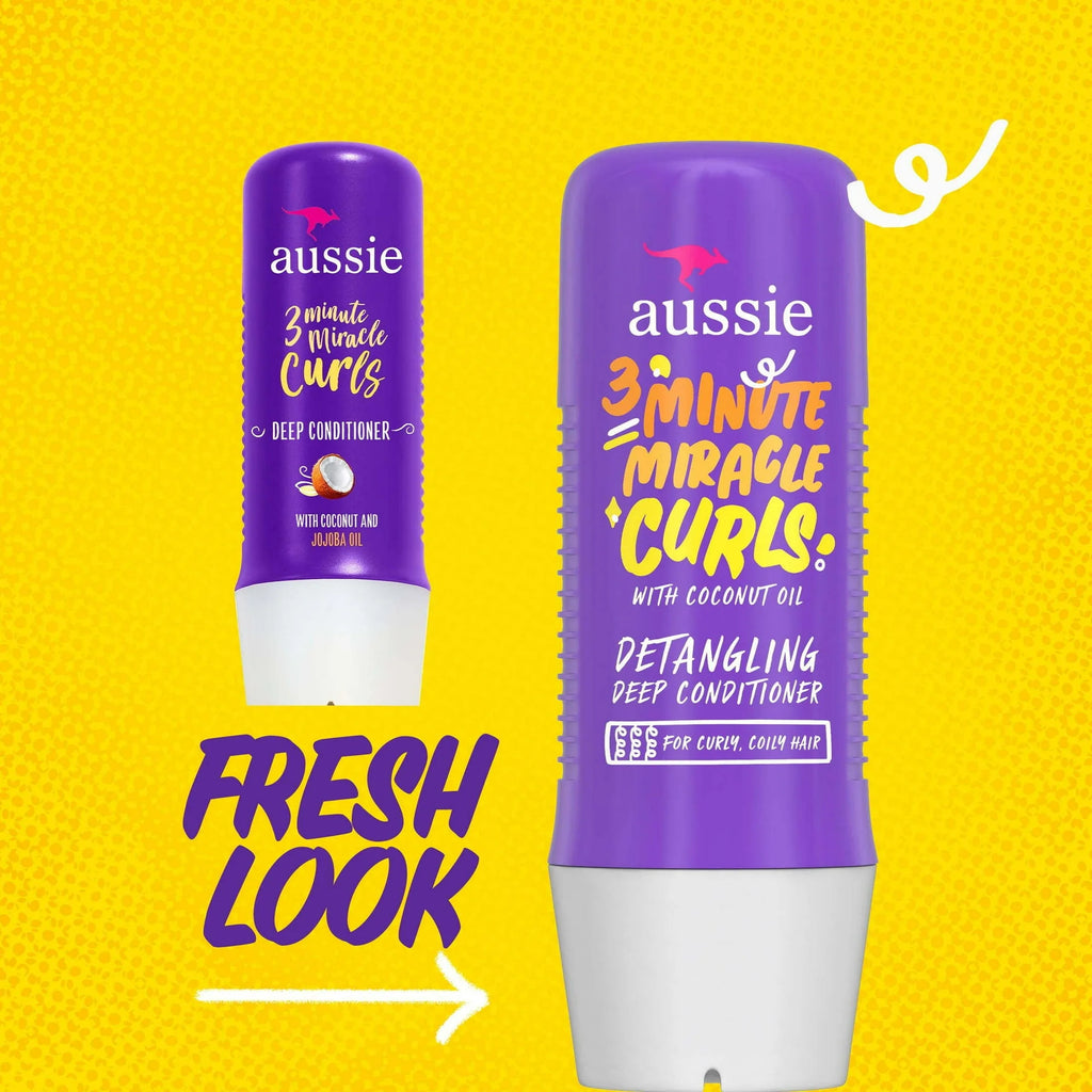 Aussie 3 Minute Miracle Curls Deep Conditioner 8oz – Detangle & Hydrate Hair