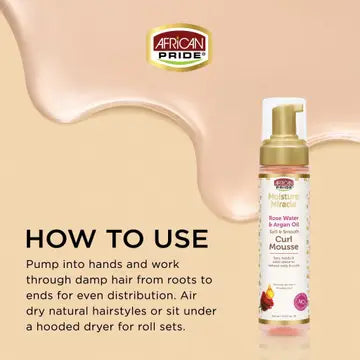 African Pride Moisture Miracle Rose Water &amp; Argan Oil Curl Mousse