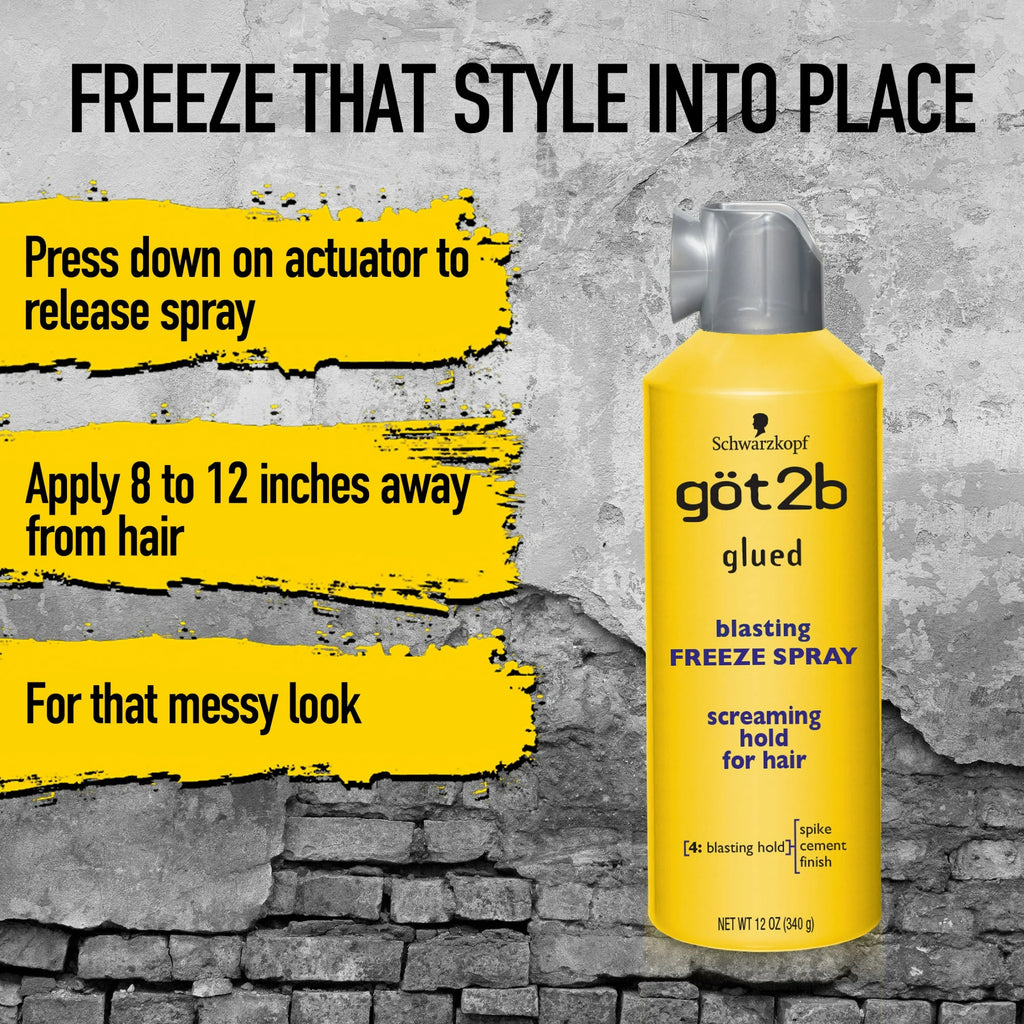 Got2b Glued Freeze Spray 12oz - Maximum Hold & Long-Lasting Frizz Control