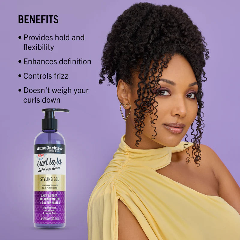 Aunt Jackie’s Curl La La Styling Gel, 12 fl oz Strong Hold Gel for Defined Curls