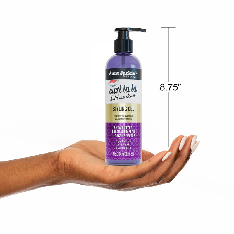 Aunt Jackie’s Curl La La Styling Gel, 12 fl oz Strong Hold Gel for Defined Curls