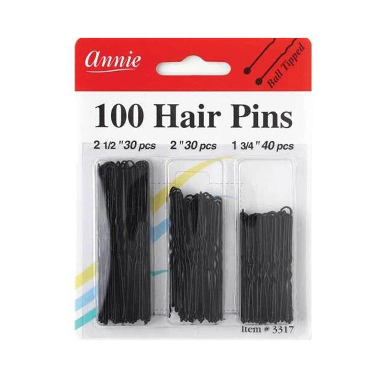 Annie 100 Assorted Bobby Pins – Durable Hair Pins for Styling, Updos & Secure Hold