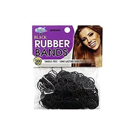Dream World Multi-Purpose Rubber Bands - 300 pcs Black Hair & Styling Bands