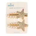 Rhinestone & Pearl Star Hair Clips