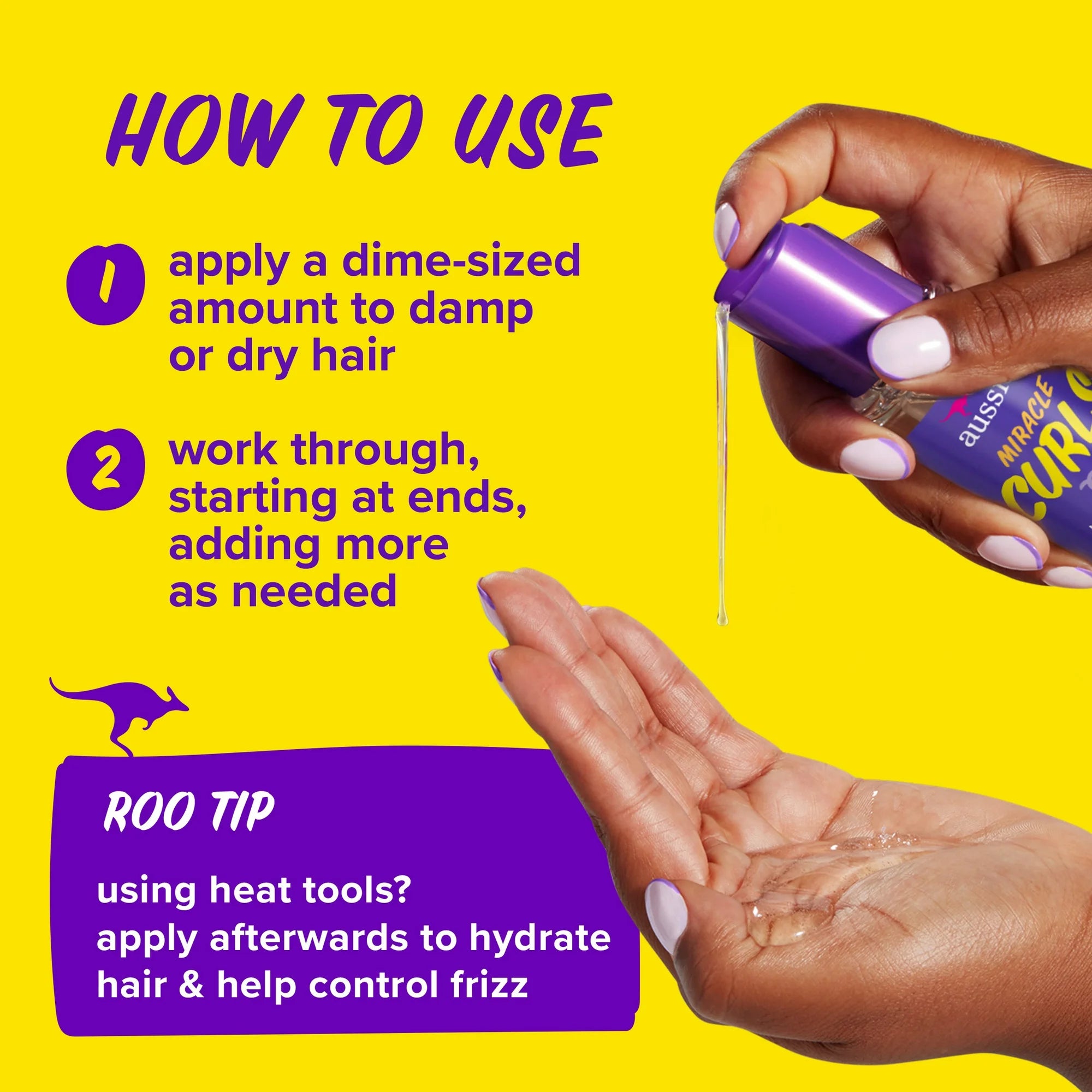 Aussie Miracle Curls Moisturizing Oil with Coconut Oil – Lightweight Hydrating Hair Oil for Curly & Wavy Hair, 3.2 fl oz