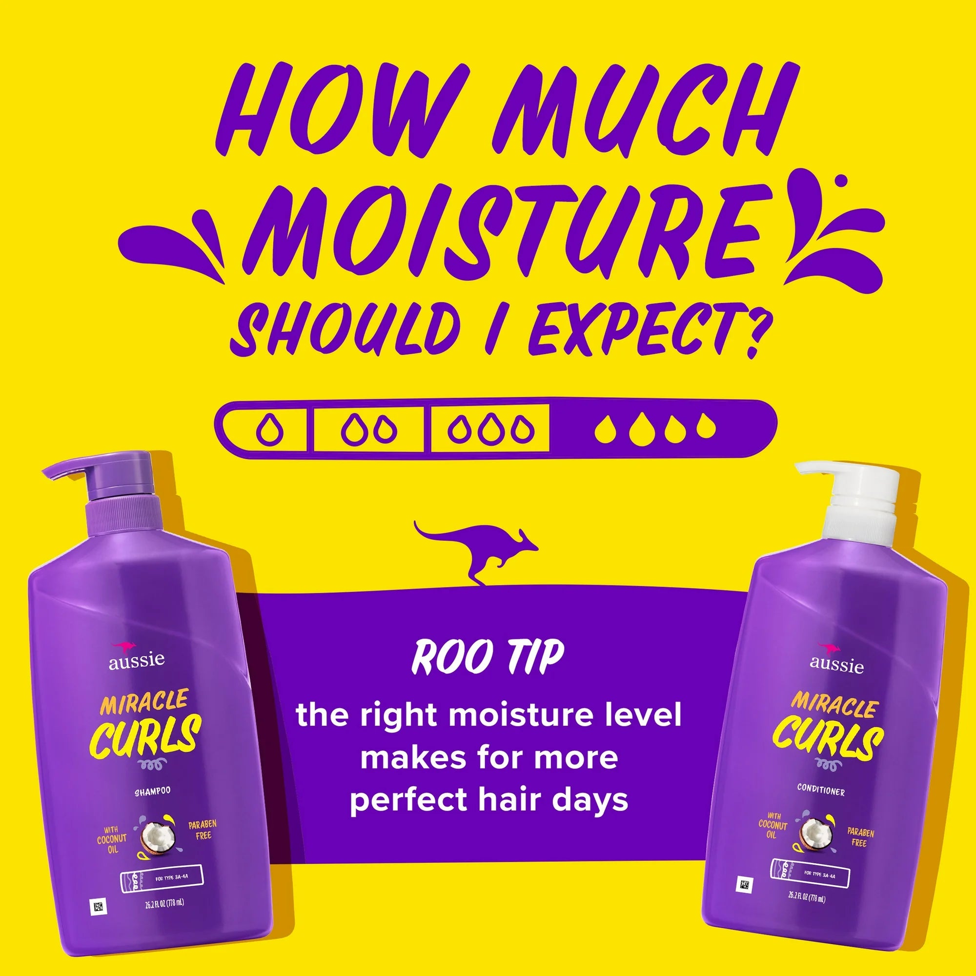 Aussie Miracle Curls Shampoo with Coconut Oil, 26.2 fl oz Moisturizing Shampoo for Curly Hair