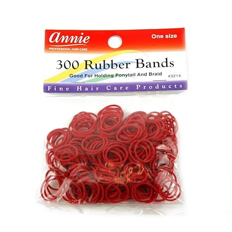 Annie 300 Assorted Rubber Bands – Multi-Color & Assorted Sizes Elastic Hair Bands for Braids & Styling