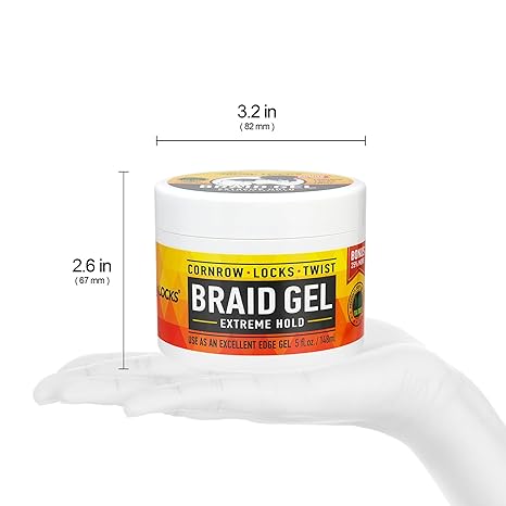 AllDay Locks Braid Gel Extreme Hold - 5 oz / 148 ml for Cornrows, Braids, Locks & Twists