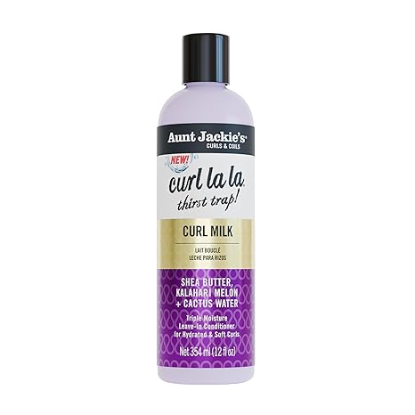Aunt Jackie’s Curl La La Curl Milk, 12 fl oz Moisturizing Curl Enhancer for Defined Curls