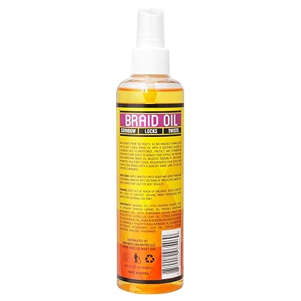 Allday Locks Braid Oil Soothes, Moisturizes Dry & Itchy Scalp 8Oz