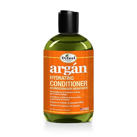 Difeel Argan Hydrating Conditioner, 12 fl oz Moisturizing Hair Treatment for Dry Hair