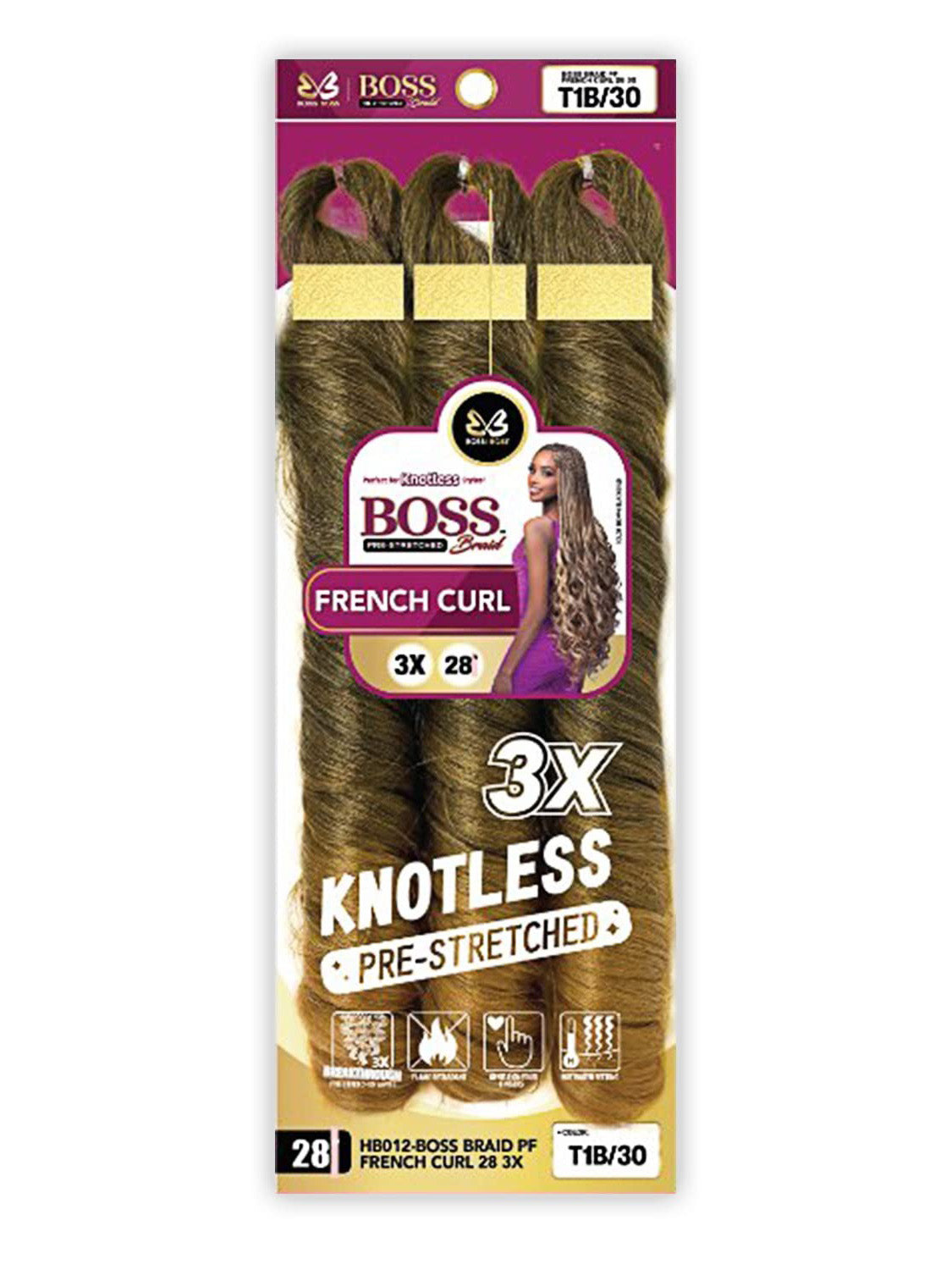 Boss French Curl 20" – Long Wavy Braiding Hair for Crochet, Twists & Protective Styles