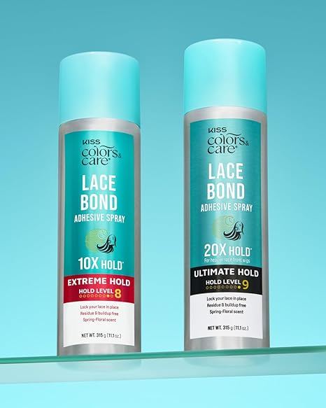 Kiss Colors & Care Lace Bond Adhesive Spray, 11.1 oz Strong Hold Wig & Lace Adhesive