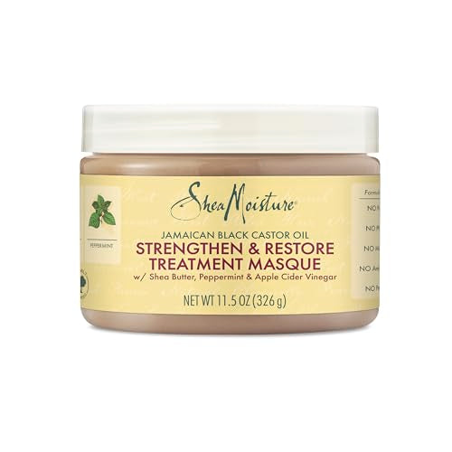 SheaMoisture Jamaican Black Castor Oil Strengthen & Restore Masque – 11.5 oz | Deep Conditioning Repair Mask