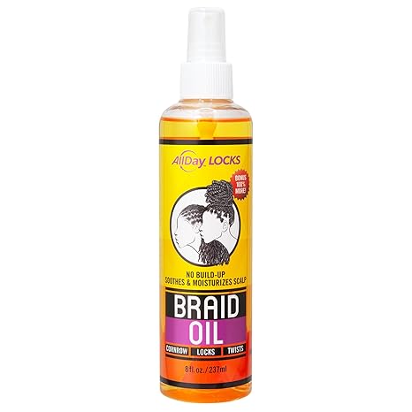 Allday Locks Braid Oil Soothes, Moisturizes Dry & Itchy Scalp 8Oz