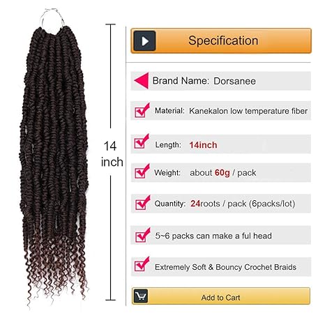 Nubian Crochet Braids 14" – Pre-Stretched Synthetic Hair Extensions for Protective Styles