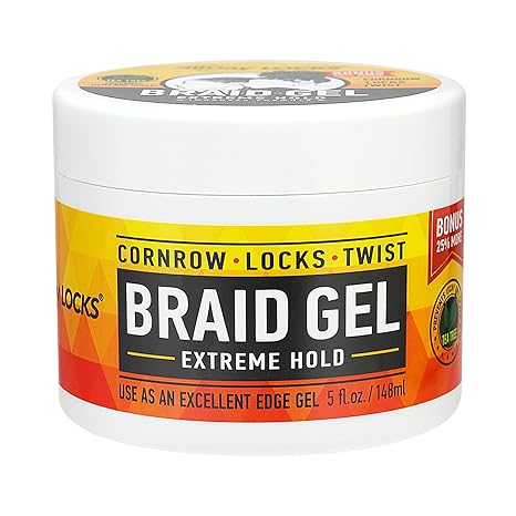 AllDay Locks Braid Gel Extreme Hold - 5 oz / 148 ml for Cornrows, Braids, Locks & Twists