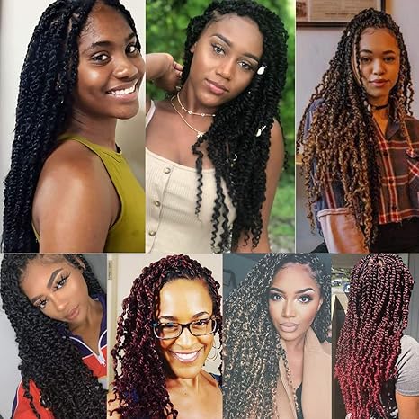 22 Inch Passion Twist Hair Extensions – Pre-Twisted Crochet Braids, Lightweight & Natural Look