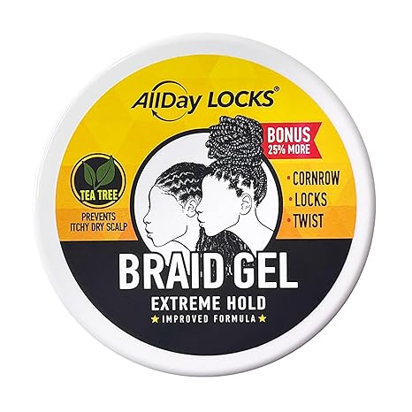 AllDay Locks Braid Gel Extreme Hold - 5 oz / 148 ml for Cornrows, Braids, Locks & Twists
