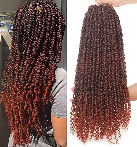 22 Inch Passion Twist Hair Extensions – Pre-Twisted Crochet Braids, Lightweight & Natural Look