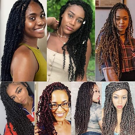 22 Inch Passion Twist Hair Extensions – Pre-Twisted Crochet Braids, Lightweight & Natural Look