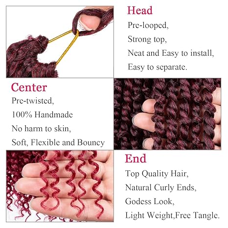 22 Inch Passion Twist Hair Extensions – Pre-Twisted Crochet Braids, Lightweight & Natural Look