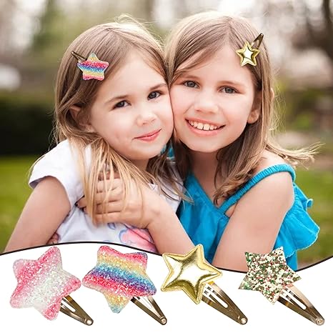 Hair Accessory Snap Clips 8 Pieces – Metal Snap Hair Barrettes for Women & Girls Everyday Styling
