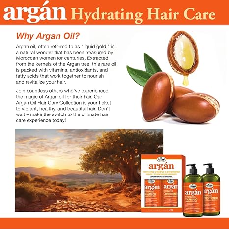 Difeel Argan Hydrating Conditioner, 12 fl oz Moisturizing Hair Treatment for Dry Hair