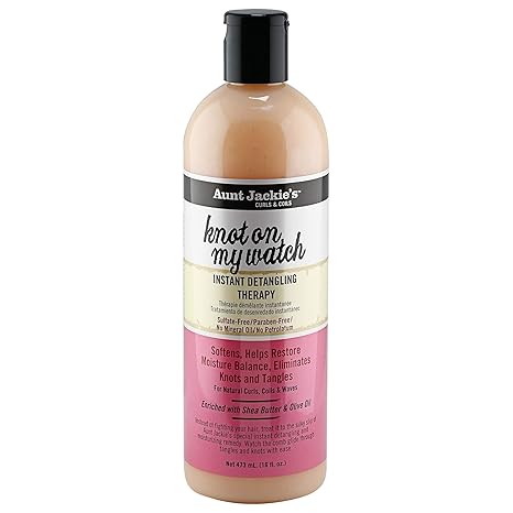 Aunt Jackie’s Curl La La Instant Detangling Therapy, 16 fl oz Moisturizing Hair Detangler for Curly Hair