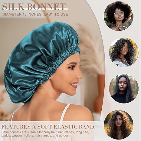 Satin Sleep Cap for Women – Soft Satin Bonnet for Hair Protection & Overnight Frizz Control