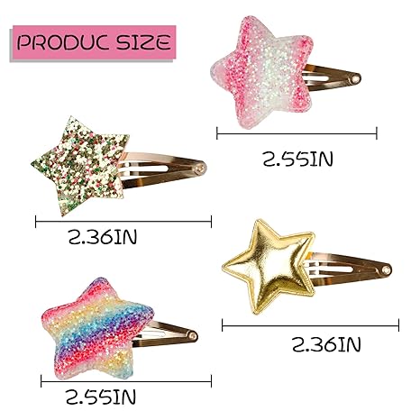 Hair Accessory Snap Clips 8 Pieces – Metal Snap Hair Barrettes for Women & Girls Everyday Styling