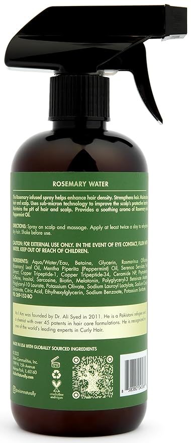 AS I AM Rosemary Rice Water, 16 fl oz Hydrating Hair Treatment for Strength & Growth