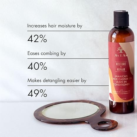 As I Am Jamaican Black Castor Oil Conditioner, 8 fl oz Moisturizing & Strengthening Hair Treatment