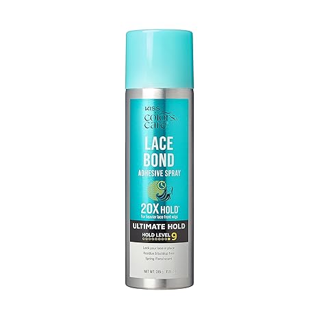 Kiss Colors & Care Lace Bond Adhesive Spray, 11.1 oz Strong Hold Wig & Lace Adhesive