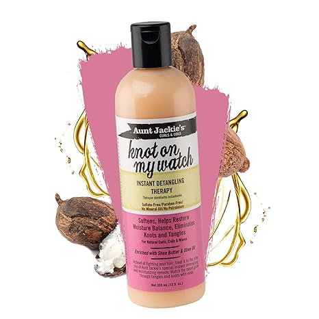 Aunt Jackie’s Curl La La Instant Detangling Therapy, 16 fl oz Moisturizing Hair Detangler for Curly Hair