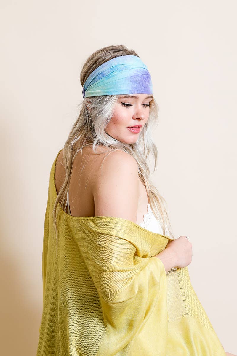Boho Chic Wide Band Tie-Dye Headwrap ?