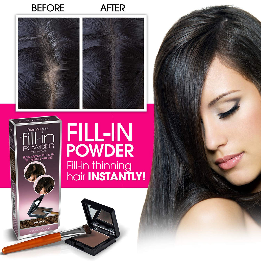 CYG Fill-In Powder [Black] - Hair Touch-Up Powder for Thinning & Sparse Areas