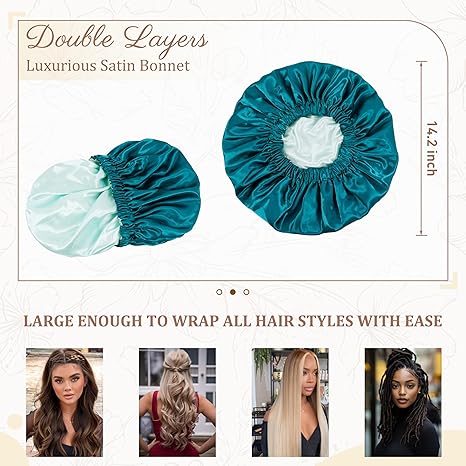 Satin Sleep Cap for Women – Soft Satin Bonnet for Hair Protection & Overnight Frizz Control