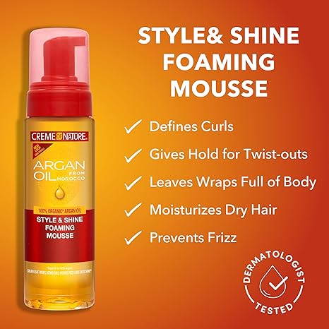 Creme of Nature Argan Oil from Morocco Style & Shine Foaming Mousse - 7 oz / 207 ml