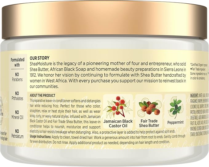 Shea Moisture Jamaican Black Castor Oil Strength & Restore Smoothie - 11.5 FL oz Hair Treatment