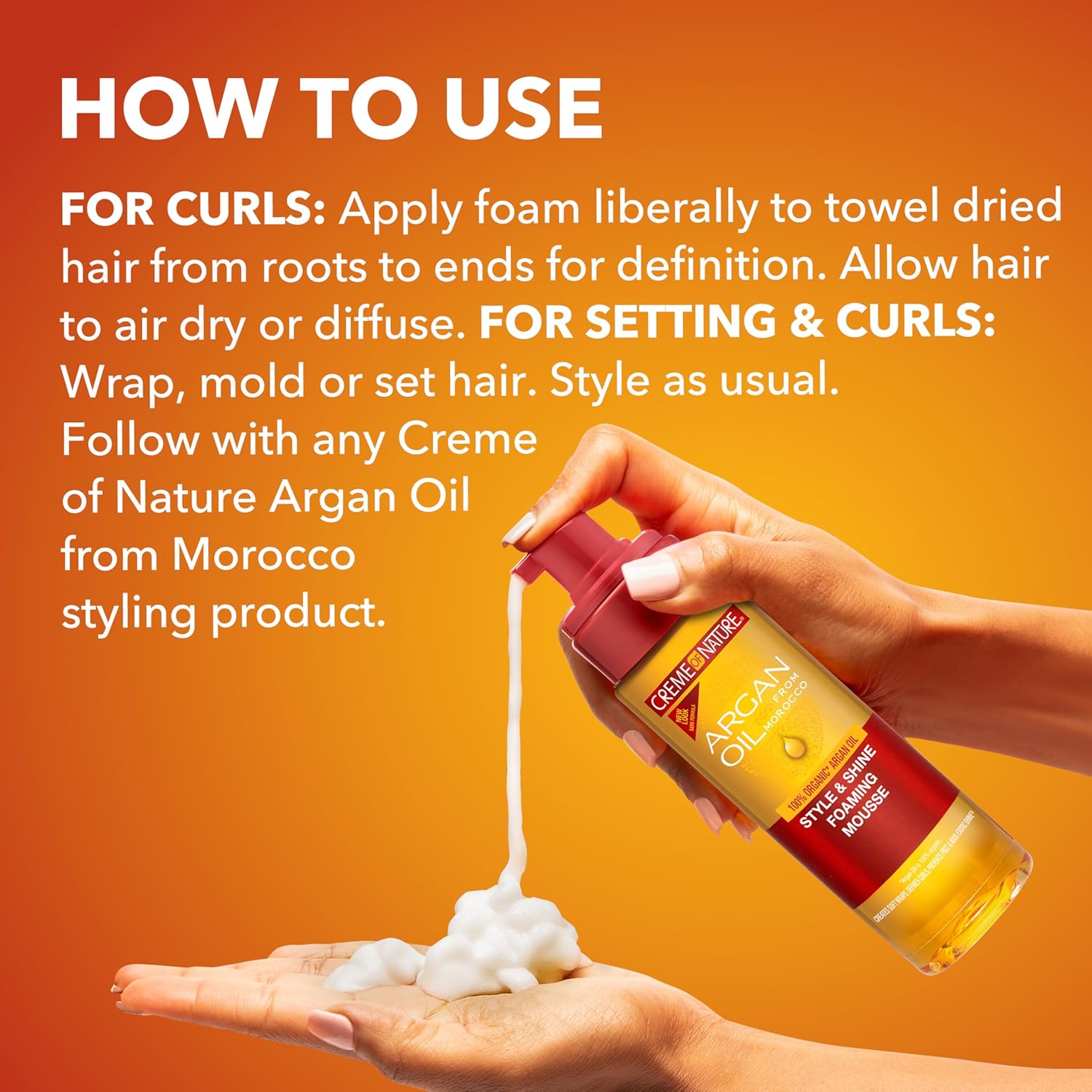 Creme of Nature Argan Oil from Morocco Style & Shine Foaming Mousse - 7 oz / 207 ml