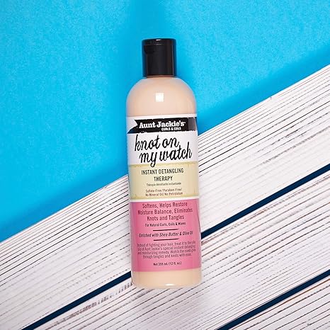 Aunt Jackie’s Curl La La Instant Detangling Therapy, 16 fl oz Moisturizing Hair Detangler for Curly Hair