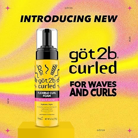 Got2b Curled Flexible Curl Foam - 6.7 oz Hydrate & Style with Vitamin E & Aloe Vera