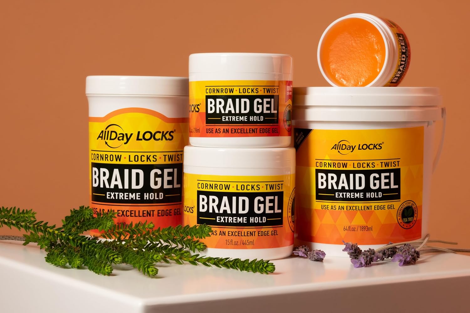 AllDay Locks Braid Gel Extreme Hold - 5 oz / 148 ml for Cornrows, Braids, Locks & Twists