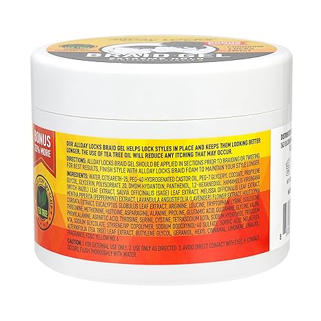 AllDay Locks Braid Gel Extreme Hold - 5 oz / 148 ml for Cornrows, Braids, Locks & Twists