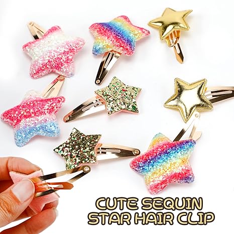 Hair Accessory Snap Clips 8 Pieces – Metal Snap Hair Barrettes for Women & Girls Everyday Styling